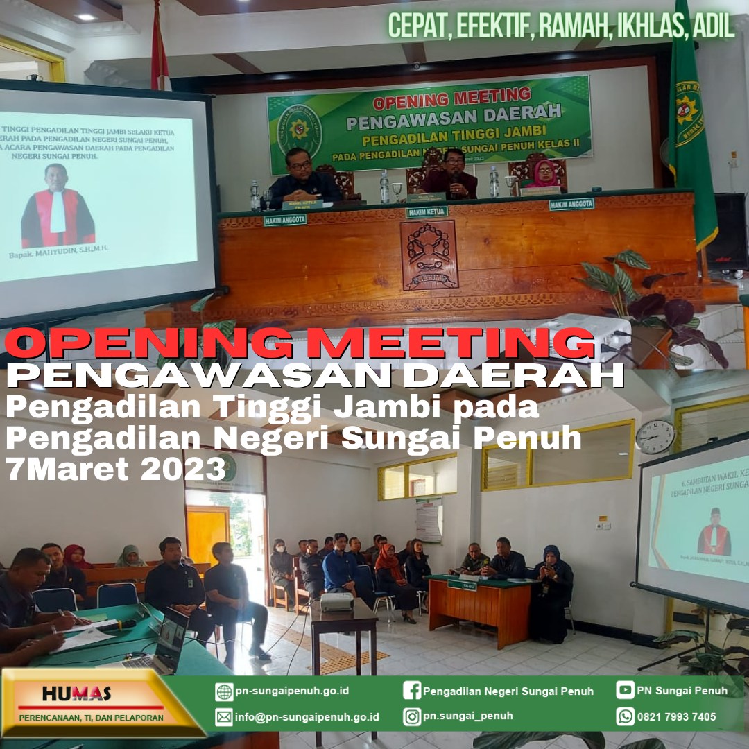 Opening Meeting Pengawasan Daerah Pengadilan Tinggi Jambi